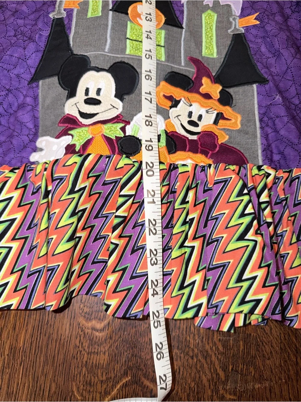 Disney Mickey & Friends Halloween Appliqué  Custom Dress - Orange & Purple